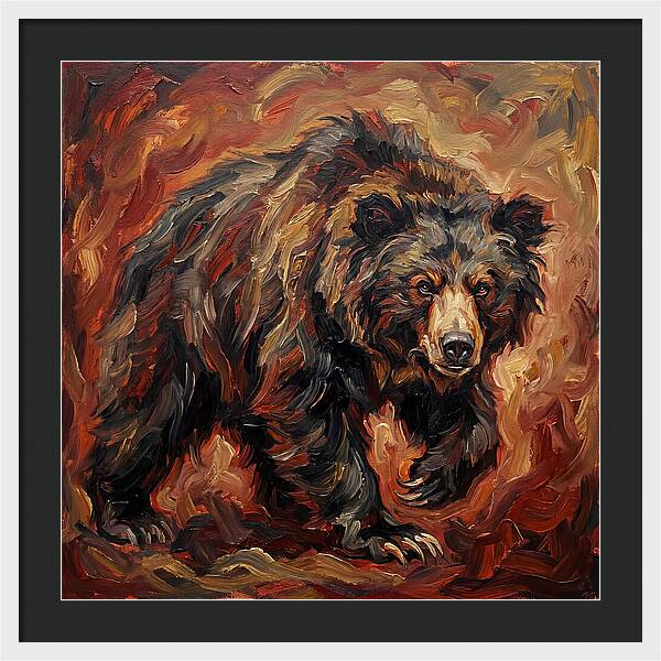 Sloth Bear In Fiery Hues