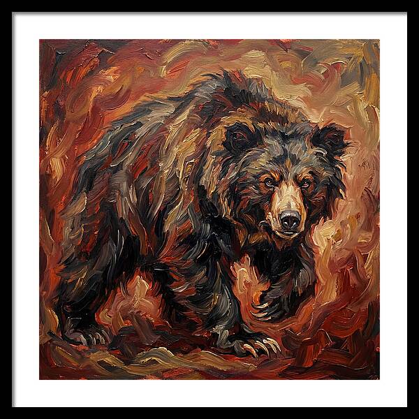 Sloth Bear In Fiery Hues