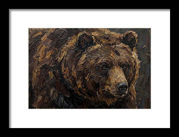 Sloth Bear Portrait In Palette Knife Style