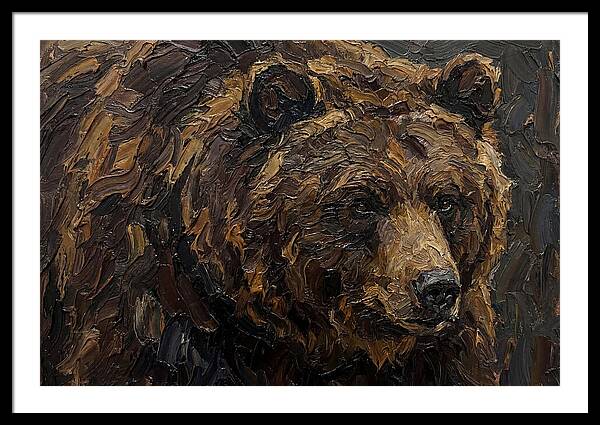 Sloth Bear Portrait In Palette Knife Style