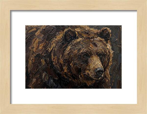 Sloth Bear Portrait In Palette Knife Style