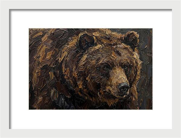 Sloth Bear Portrait In Palette Knife Style