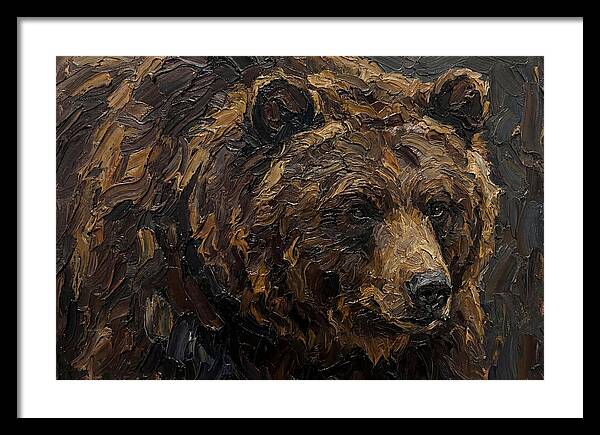 Sloth Bear Portrait In Palette Knife Style