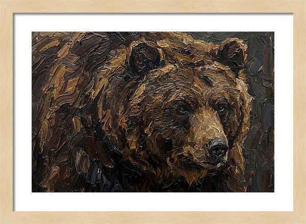 Sloth Bear Portrait In Palette Knife Style