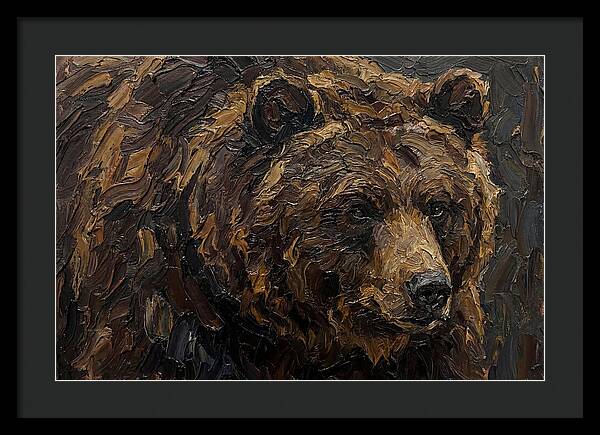 Sloth Bear Portrait In Palette Knife Style