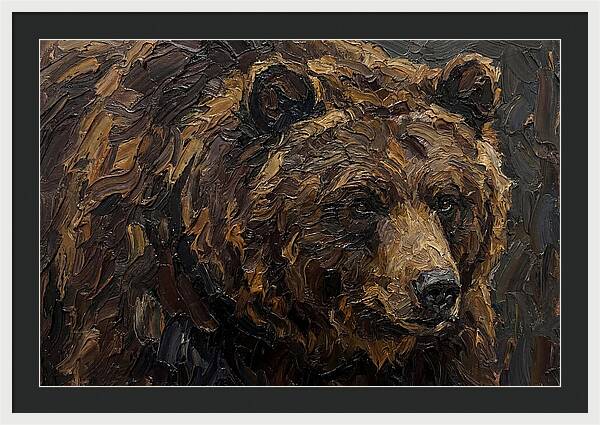 Sloth Bear Portrait In Palette Knife Style