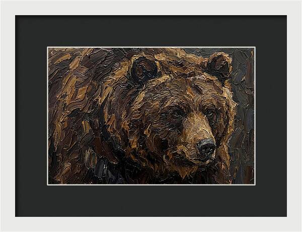 Sloth Bear Portrait In Palette Knife Style