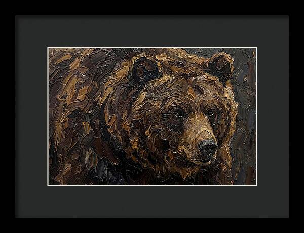 Sloth Bear Portrait In Palette Knife Style