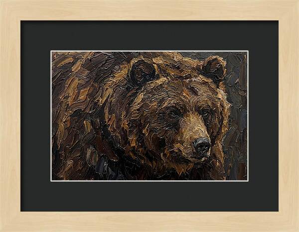 Sloth Bear Portrait In Palette Knife Style