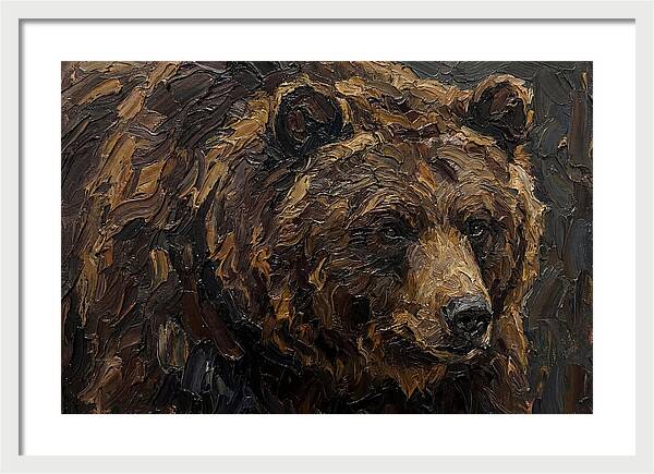 Sloth Bear Portrait In Palette Knife Style