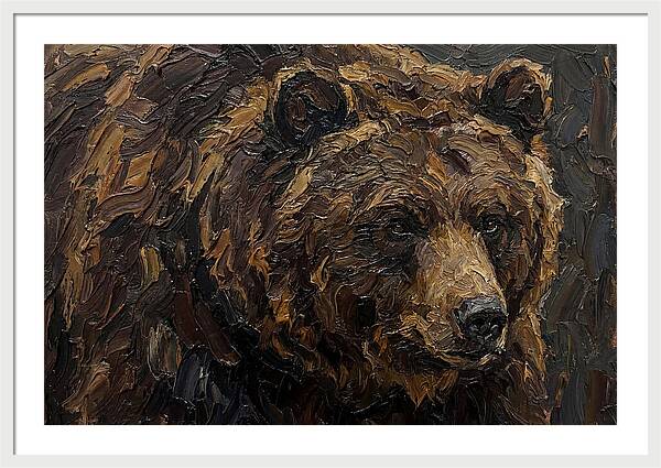 Sloth Bear Portrait In Palette Knife Style