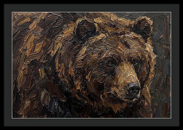 Sloth Bear Portrait In Palette Knife Style