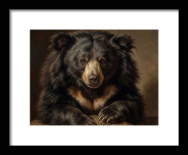 Sloth Bear Portrait In Realism