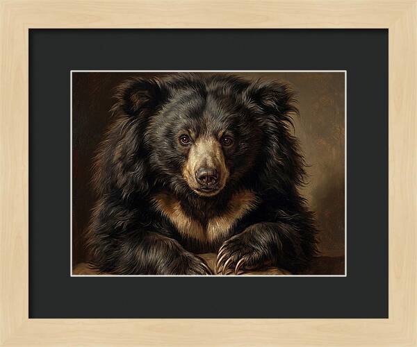 Sloth Bear Portrait In Realism