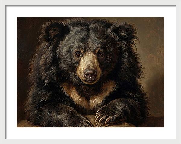 Sloth Bear Portrait In Realism