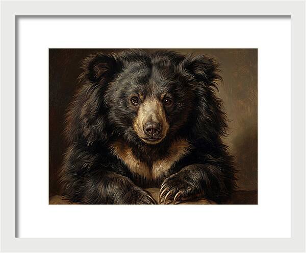 Sloth Bear Portrait In Realism