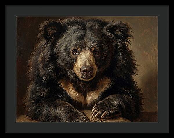 Sloth Bear Portrait In Realism