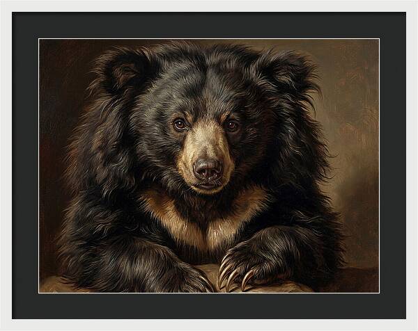 Sloth Bear Portrait In Realism