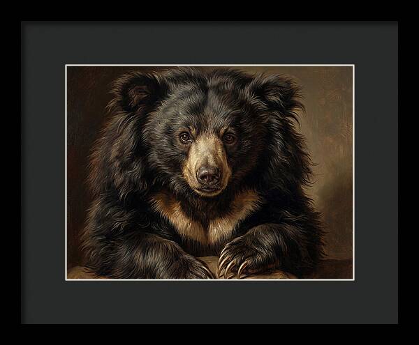 Sloth Bear Portrait In Realism