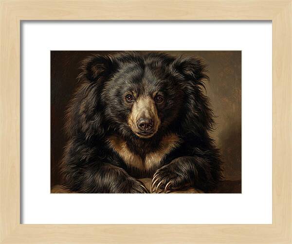 Sloth Bear Portrait In Realism