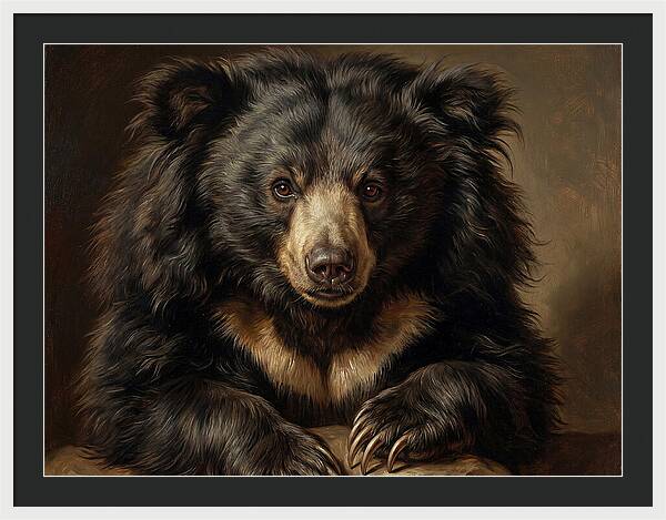 Sloth Bear Portrait In Realism