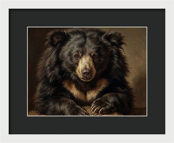 Sloth Bear Portrait In Realism