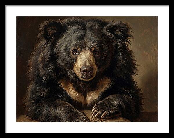 Sloth Bear Portrait In Realism