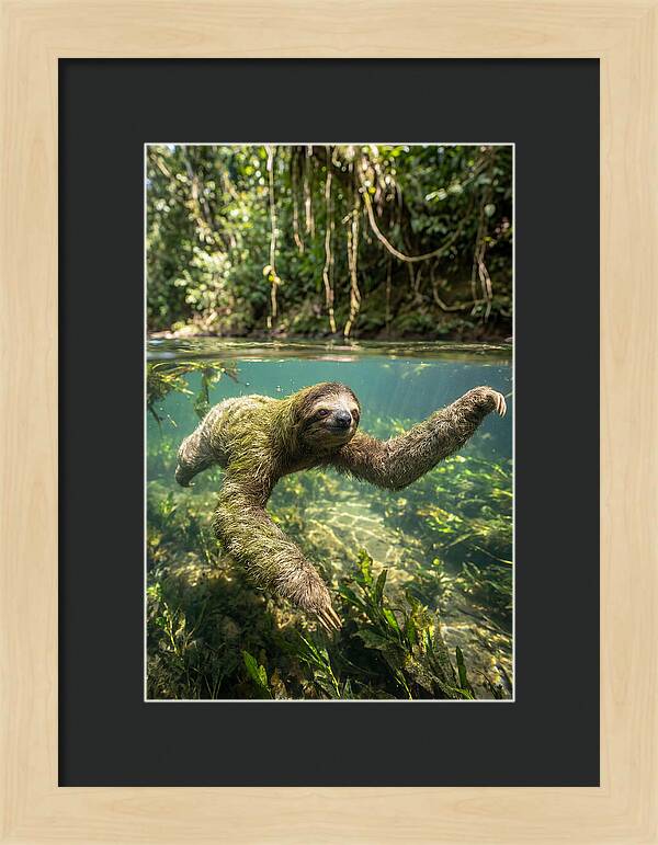 Sloth Swimming Gracefully