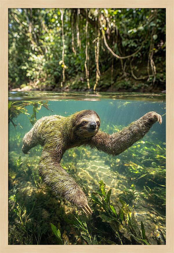 Sloth Swimming Gracefully
