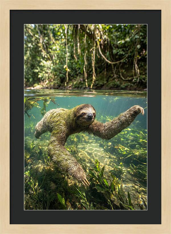 Sloth Swimming Gracefully