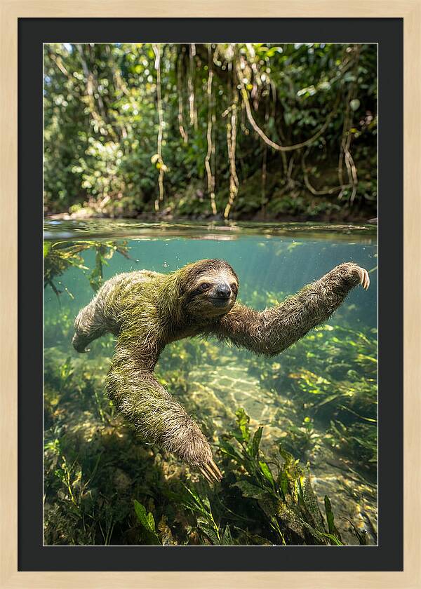 Sloth Swimming Gracefully