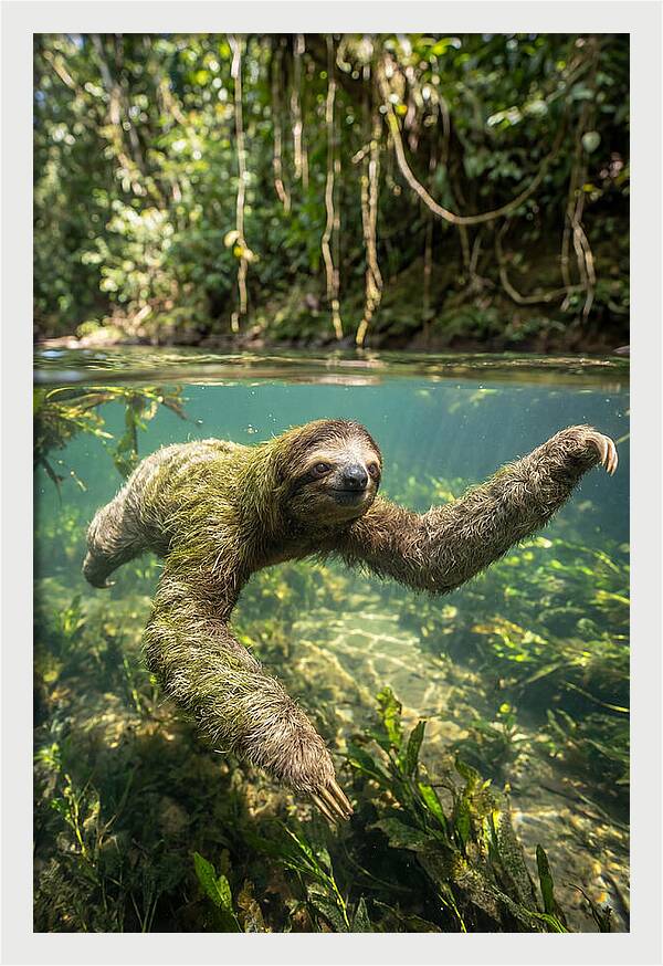 Sloth Swimming Gracefully