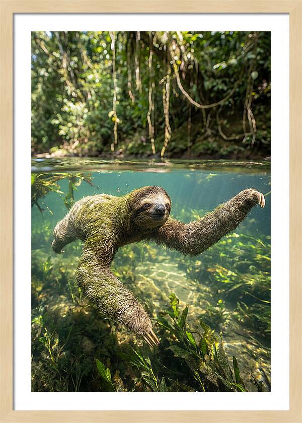 Sloth Swimming Gracefully