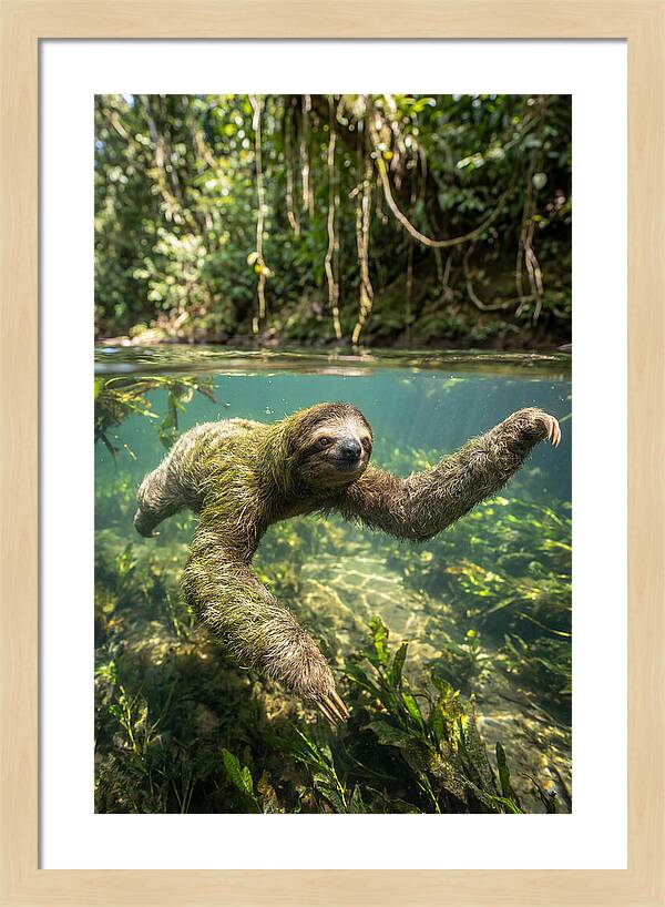 Sloth Swimming Gracefully