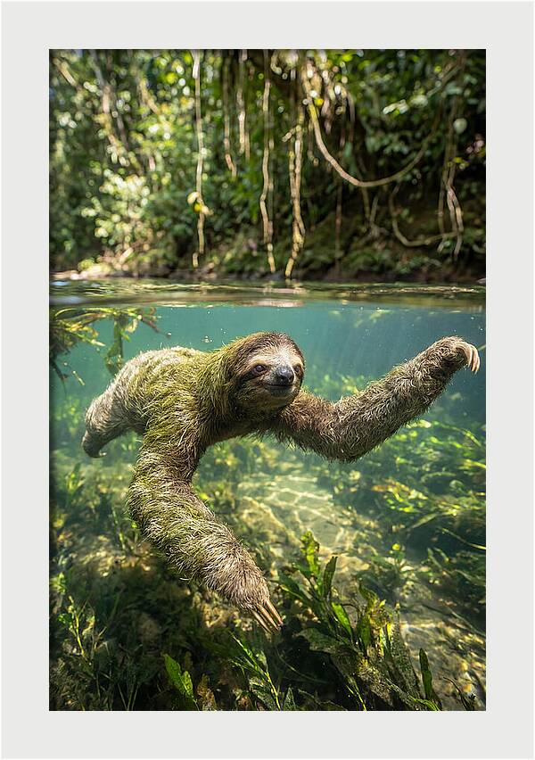 Sloth Swimming Gracefully