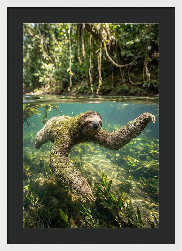 Sloth Swimming Gracefully