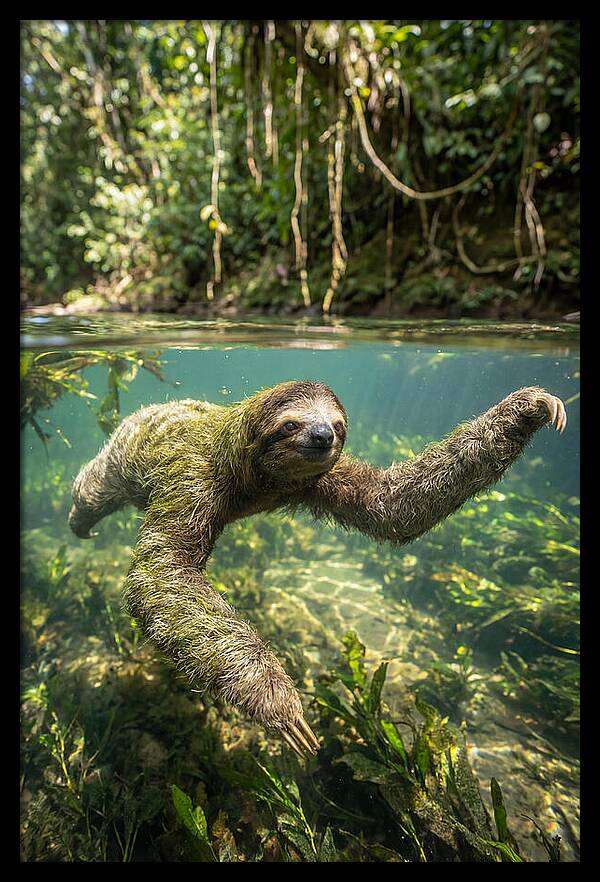 Sloth Swimming Gracefully
