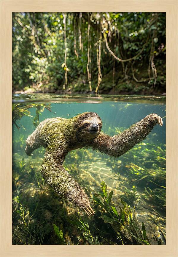 Sloth Swimming Gracefully