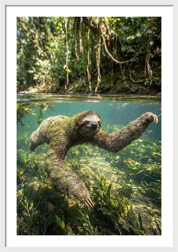 Sloth Swimming Gracefully