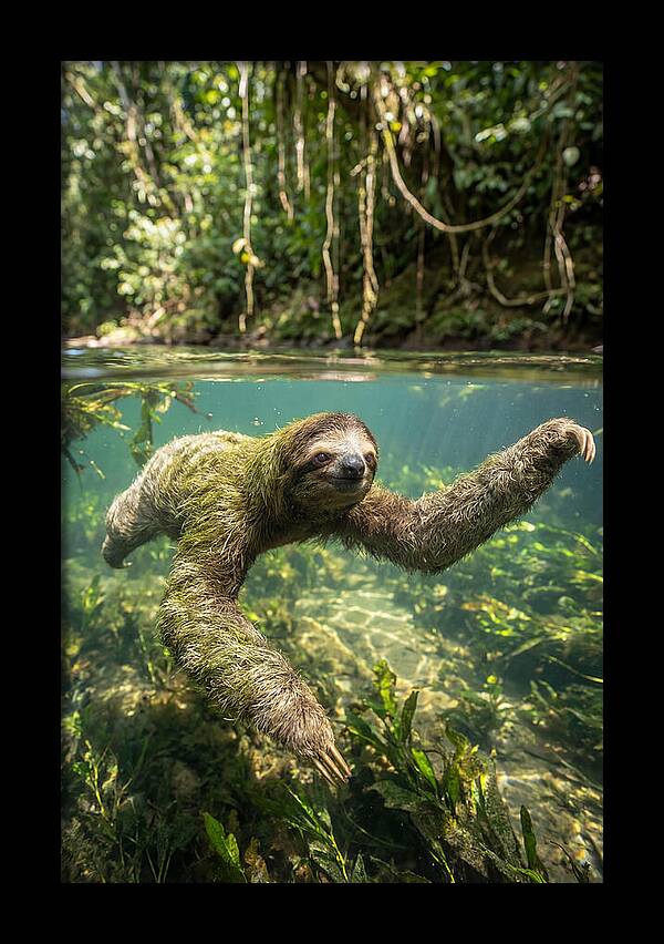 Sloth Swimming Gracefully