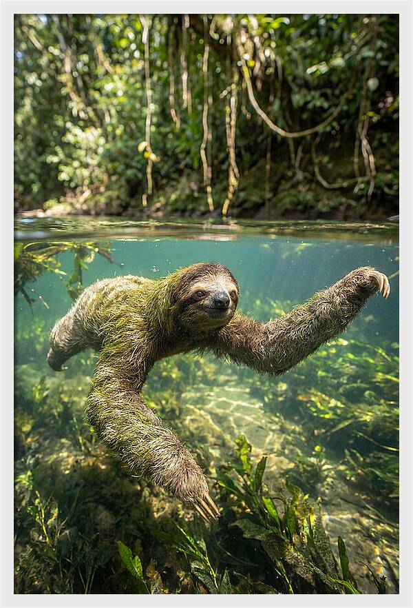 Sloth Swimming Gracefully