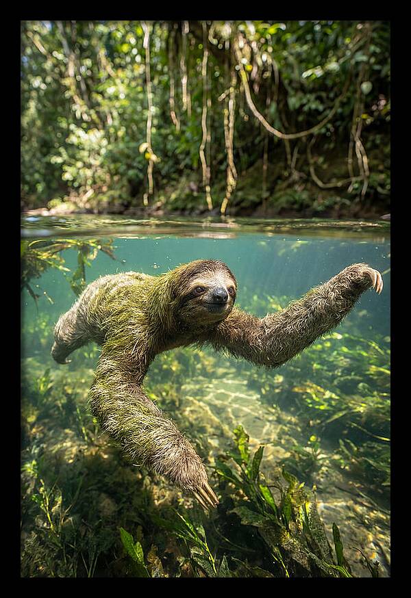 Sloth Swimming Gracefully