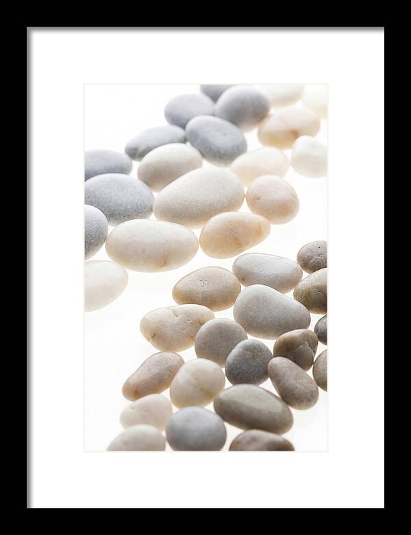 Smooth Sea Stones In Bands Of Grey