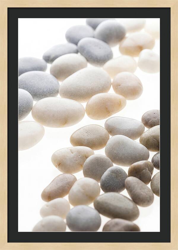 Smooth Sea Stones In Bands Of Grey