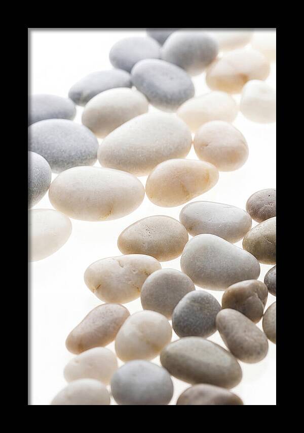 Smooth Sea Stones In Bands Of Grey