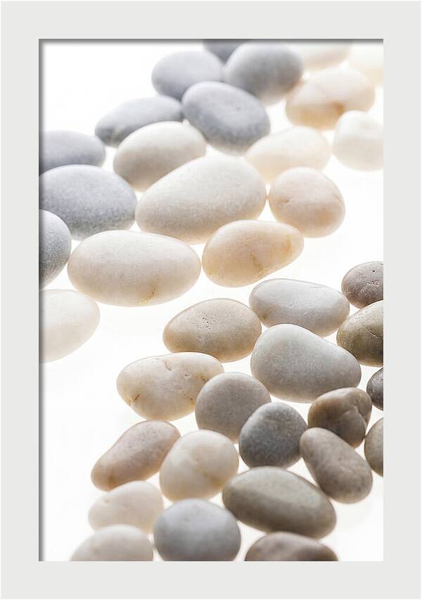 Smooth Sea Stones In Bands Of Grey