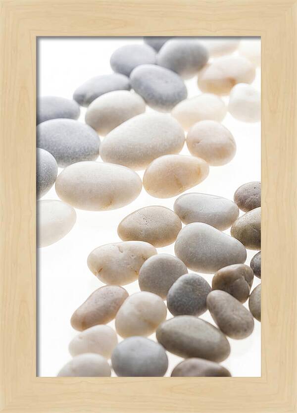 Smooth Sea Stones In Bands Of Grey
