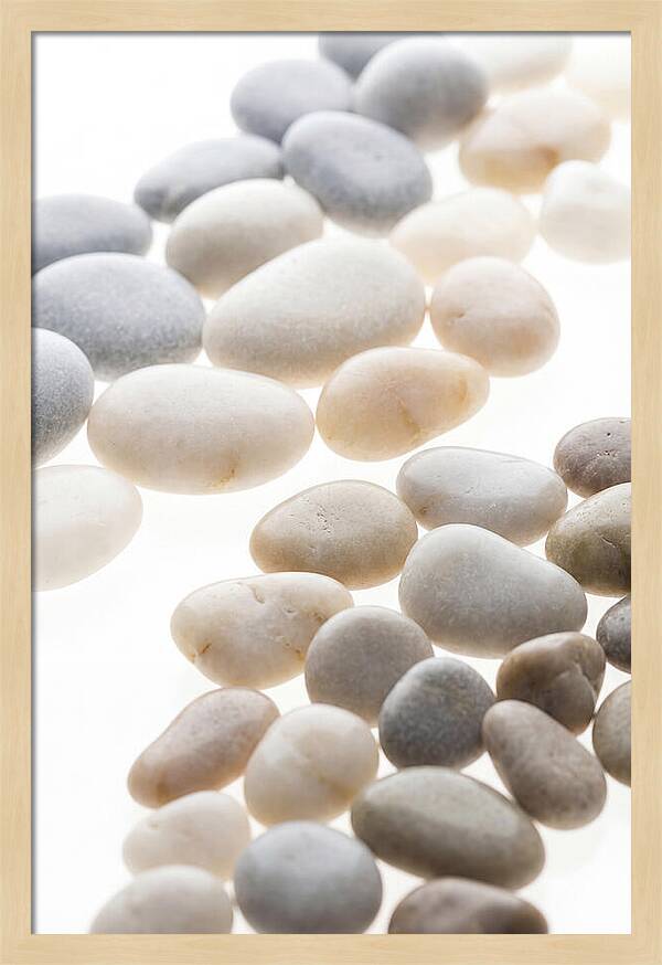 Smooth Sea Stones In Bands Of Grey