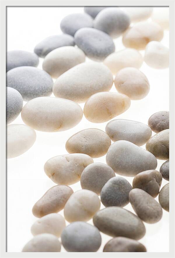 Smooth Sea Stones In Bands Of Grey