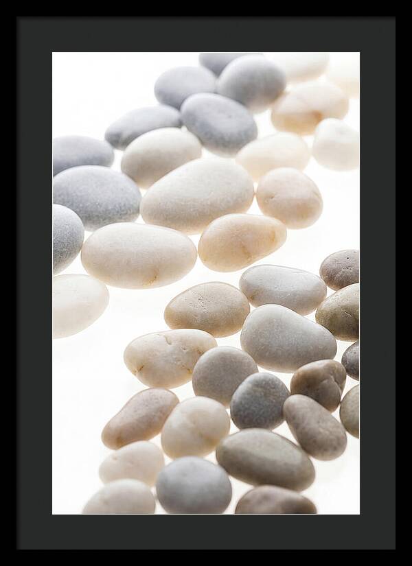 Smooth Sea Stones In Bands Of Grey